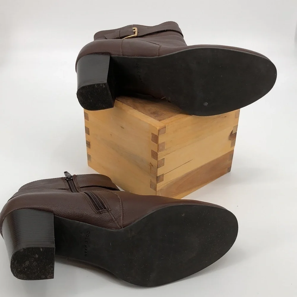 Cole Haan Signature Grand OS Booties Size 11B (H15-BR W02757 11B) Golden Buckle